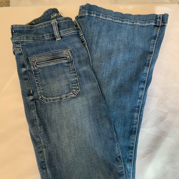 American Eagle Super High Rise Flare Size 10  Regular Jeans Y2K - Picture 6 of 10